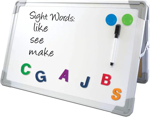 Main image of Flipside Products 18x12 Magnetic Double-Sided Desktop Easel, Bright White Dry Erase Easel for Office, Home, and Classroom, Aluminum Frame, Magnets and Dry Erase Marker w/Magnetic Eraser Cap, 6 Pk