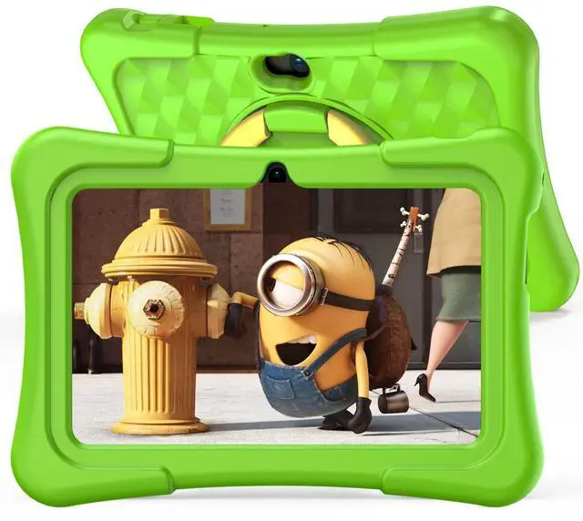 Main image of PRITOM Tablet for Kids, 7 inch Kids Tablets with WiFi, 32GB, Bluetooth, Camera, Parental Control, Pre-Installed APPs, Fre-e Games, Learning Educational Toddler Tablet with Case, Green