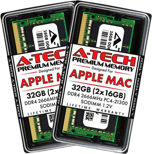 Main image of A-Tech 32GB Kit (2x16GB) RAM for Apple iMac & Mac Mini (2018, 2019 & 2020) | DDR4 2666 MHz SODIMM PC4-21300 / PC4-21333 260-Pin SO-DIMM Memory Upgrade