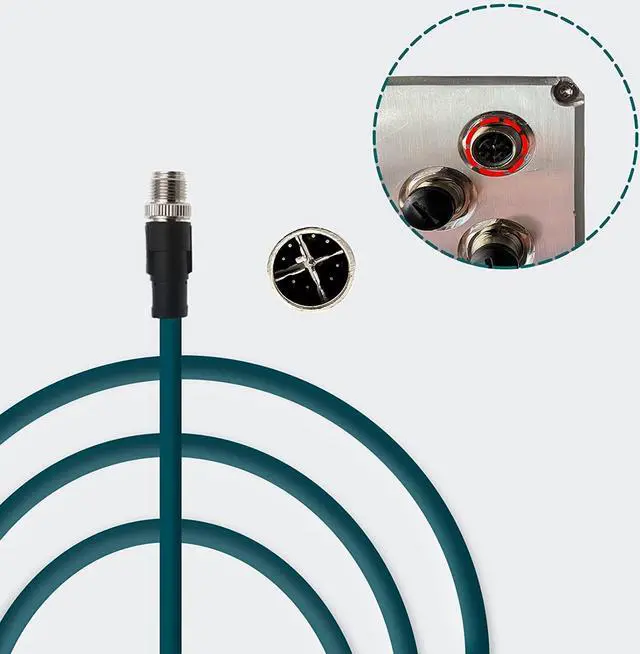 Alt view image 2 of 5 - AConnect M12 8 Position X-Code to RJ45 Ethernet Network Cable for Cognex in Sight Industrial Camera Shielded Cord High Flexible Waterproof 8M