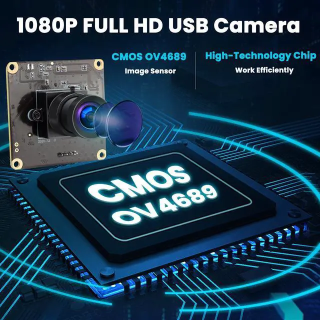 Alt view image 5 of 5 - ALPCAM 1080P USB Camera Module HD 2MP High Speed 60fps 120fps 260fps Indudtrial Mini Webcam UVC Golf Swing Camera Module with No Distortion Lens for Linux Windows Android