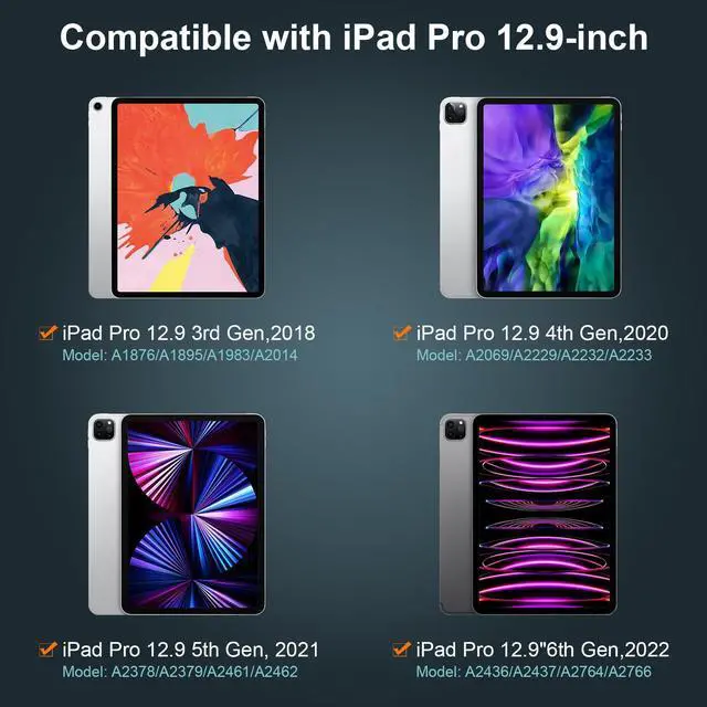 Alt view image 2 of 5 - Keyboard Case for iPad Air 13-inch (M2) 2024 and iPad Pro 12.9 (6th, 5th, 4th, 3rd Gen) -7 Color Backilight - Wireless Detachable Keyboard- with Pencil Holder for New iPad Air 13-inch/iPad Pro 12.9