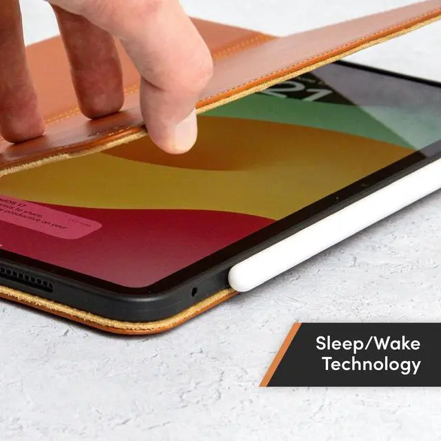 Alt view image 5 of 5 - Casemade Real Leather Case Compatible with iPad Pro 11 1st/2nd/3rd/4th Gen (2018/2020/2021/2022) - Full-Grain Leather Cover, Auto Sleep/Wake, Dual Stand Position (Tan)