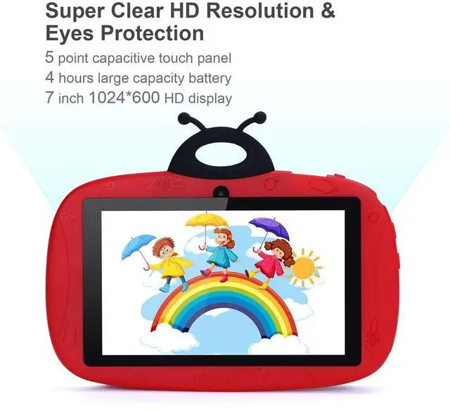 Alt view image 5 of 5 - C idea 7 Inch Tablets for Kids,Android 12 Kids Tablet Age 2-5,32GB ROM+512GB Storage Expandable,Iwawa Pre-Installed Small Smart Kids Tablets for Girls Boys Children Educational(Ladybug)