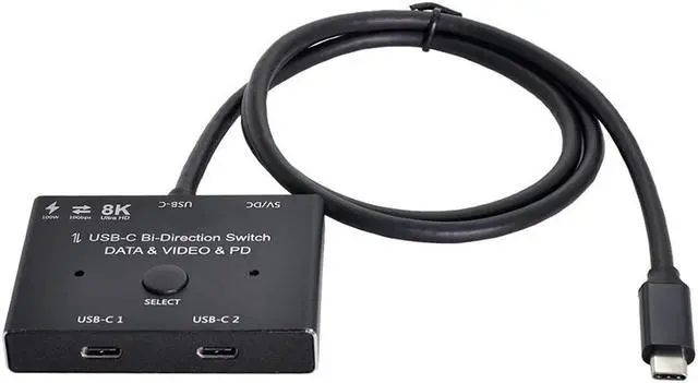 Main image of Chenyang PD 8K@30hz 100W 10Gbps USB-C Type-C Bi-Direction Switch MST 1 to 2 Hub Support Video Data