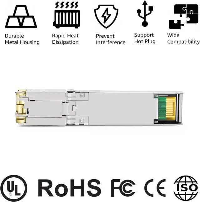Alt view image 3 of 5 - OPSTRAN 10GBASE-T SFP+ RJ45 Copper Transceiver Module Compatible with Mellanox MFM1T02A-T80 10G SFP+ 80m Cat6a/7