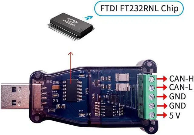 Alt view image 4 of 5 - DSD TECH SH-C50A USB to Can Adapter with FTDI FT232RNL Chip
