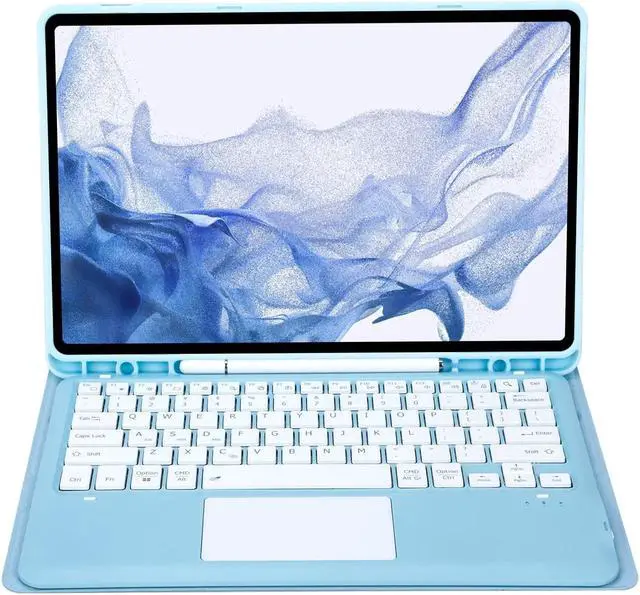 Alt view image 5 of 5 - AnMengXinLing Keyboard Case for iPad Air 13 Inch M3 2025/M2 2024/12.9 inch (3rd/4th/5th/6th Gen) with Touchpad and Pencil Holder, Trackpad Detachable Keyboard Cover (Sky Blue)