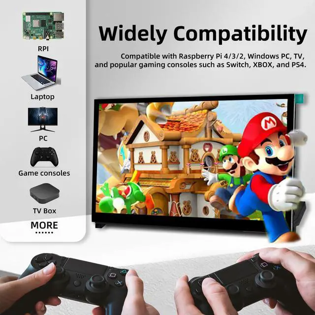 Alt view image 4 of 5 - iPistBit Raspberry Pi Screen, 10.1 Inch Touchscreen Monitor, IPS 1024×600, Dual Built-in Speakers, HDMI Portable Monitor Compatible with Raspberry Pi 5/4/3/Zero,Driver Free