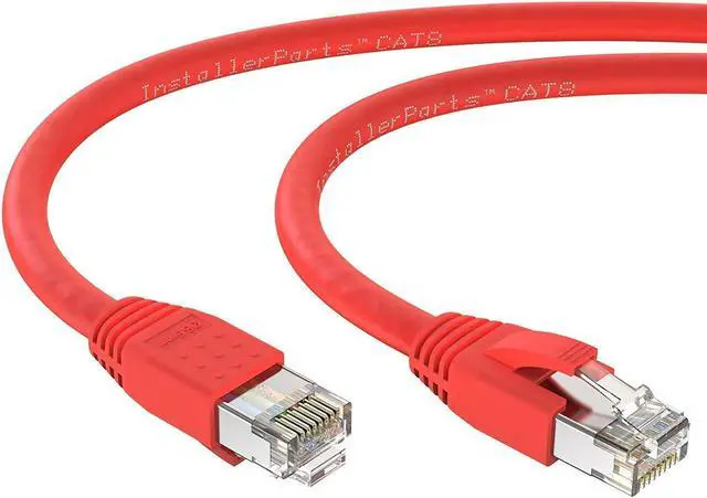 Alt view image 4 of 5 - InstallerParts Ethernet Cable CAT8 Cable 50 FT - Red - Professional Series - 40Gigabit/Sec Network/High Speed Internet Cable for Router, Modem,Gaming/2000 MHZ, 24AWG