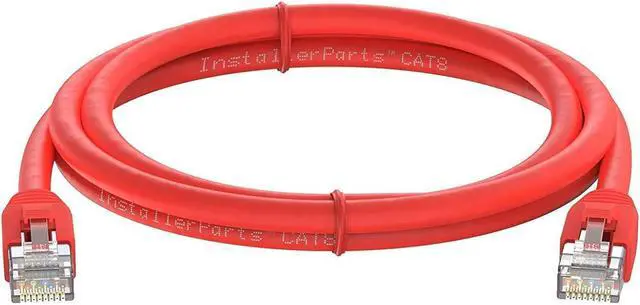 Alt view image 5 of 5 - InstallerParts Ethernet Cable CAT8 Cable 50 FT - Red - Professional Series - 40Gigabit/Sec Network/High Speed Internet Cable for Router, Modem,Gaming/2000 MHZ, 24AWG
