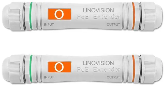 Main image of LINOVISION Long Distance Outdoor PoE Extender, Max 2600ft Power and Data Transmission Over Cat5E/Cat6 IEEE 802.3af/at Waterproof PoE Extender, PoE Repeater for IP Cameras, VoIP Phone (2 Pack)