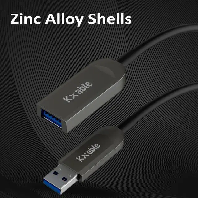 Alt view image 4 of 5 - Kxable USB 3.0 Extension Cable 50 Feet, USB Active Fiber Optical Male to Female Extender Cord, High Speed 5Gbps Data Transfer, Support USB 3.0 & USB 2.0, for Webcam, USB Hub, VR, Hard Drive, Printer