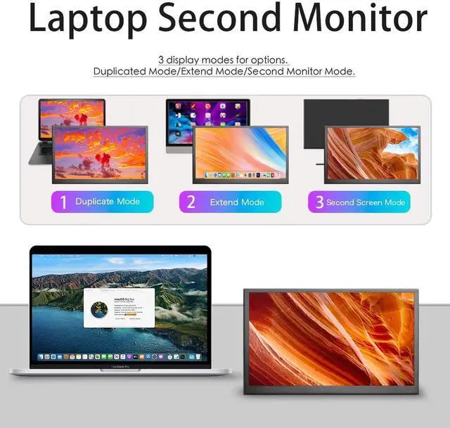 Alt view image 5 of 5 - LESOWN 10 inch Monitor Touchscreen Small HDMI Portable Display 1024x600 IPS Computer 10.1 inch Secondary Screen Mini Monitors for Windows Mac Laptop PC