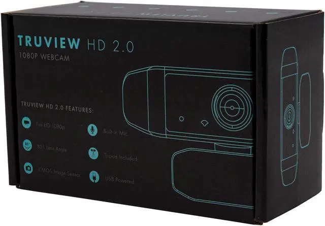 Alt view image 5 of 5 - TruView HD 2.0 1080 Webcam HD Webcam 1080P with Built-in Mic, Tripod Stand, Pro Streaming Web Camera Widescreen USB Computer Camera for PC Mac Laptop Video Calling Conference Calls Webinars