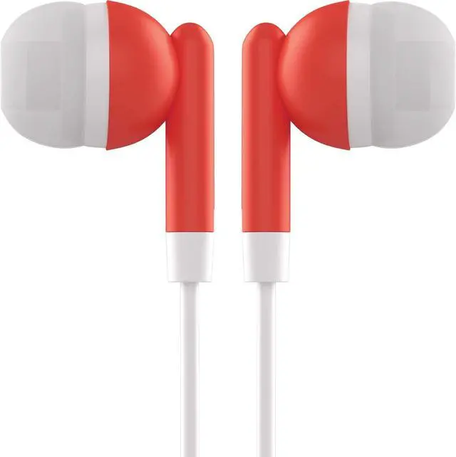 Alt view image 3 of 5 - Maeline Bulk Earbuds with 3.5 mm Headphone Plug - 100 Pack - Red