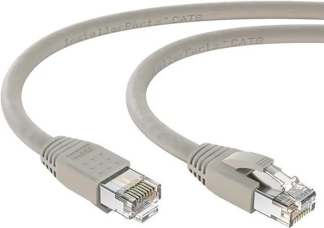 Alt view image 4 of 5 - InstallerParts Ethernet Cable CAT8 Cable 50 FT - Gray - Professional Series - 40Gigabit/Sec Network/High Speed Internet Cable for Router, Modem,Gaming/2000 MHZ, 24AWG