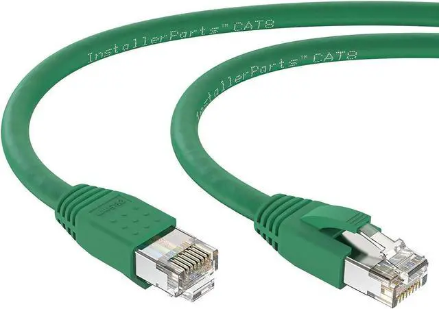 Alt view image 4 of 5 - InstallerParts Ethernet Cable CAT8 Cable 50 FT - Green - Professional Series - 40Gigabit/Sec Network/High Speed Internet Cable for Router, Modem,Gaming/2000 MHZ, 24AWG