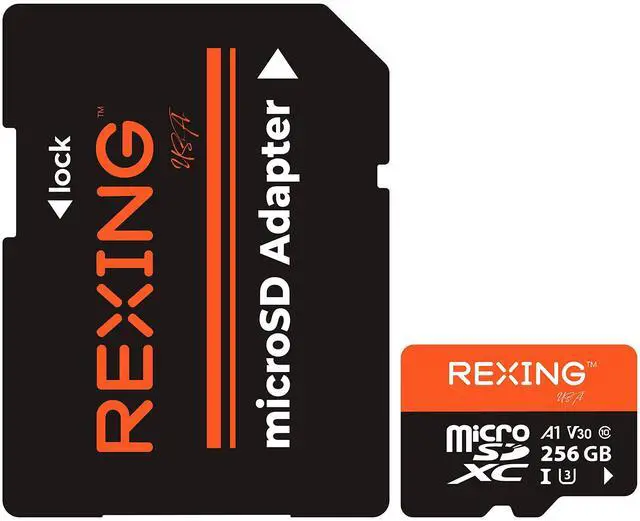 Alt view image 2 of 5 - RexingUSA 256GB microSDXC UHS-3 4K Full HD Video High Speed Transfer Monitoring SD Card with Adapter for Dash Cams, Surveillance System, Security Camera, & Body Cam