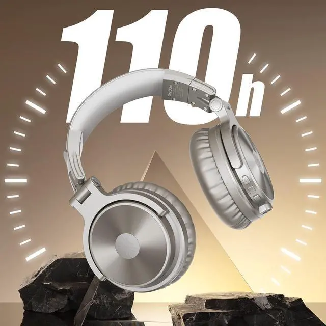 Alt view image 4 of 5 - OneOdio Bluetooth Over Ear Headphones, 110 Hrs Wireless/Wired Stereo Sound Foldable Headsets with Deep Bass 50mm Neodymium Drivers for PC/Phone/Tablet - Studio Wireless Pro C, Champagne Gold