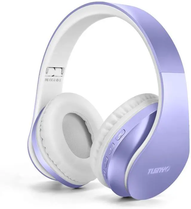 Main image of TUINYO Wireless Headphones Over Ear, Bluetooth Headphones with Microphone, Foldable Stereo Wireless Headsetfor Travel Work TV PC Cellphone-Purple