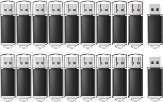 Main image of RAOYI 20 Pack 32GB USB Flash Drive Bulk USB 2.0 Memory Stick Thumb Drive Pen Drive Bundle-Black