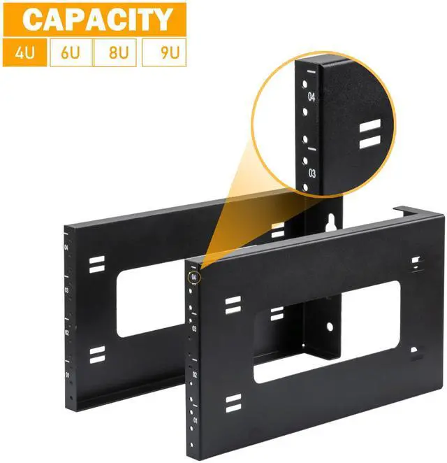 Alt view image 2 of 5 - RIVECO 4U Open Frame Rack Wall Mount & Desktop Mount, No Assembly Required Server Rack for Network Equipment & Data AV HiFi Stereo Gaming Electronics Shelf