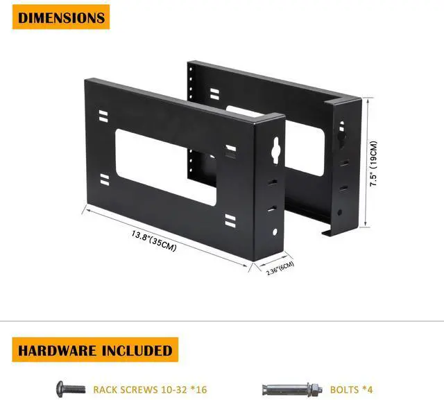 Alt view image 3 of 5 - RIVECO 4U Open Frame Rack Wall Mount & Desktop Mount, No Assembly Required Server Rack for Network Equipment & Data AV HiFi Stereo Gaming Electronics Shelf