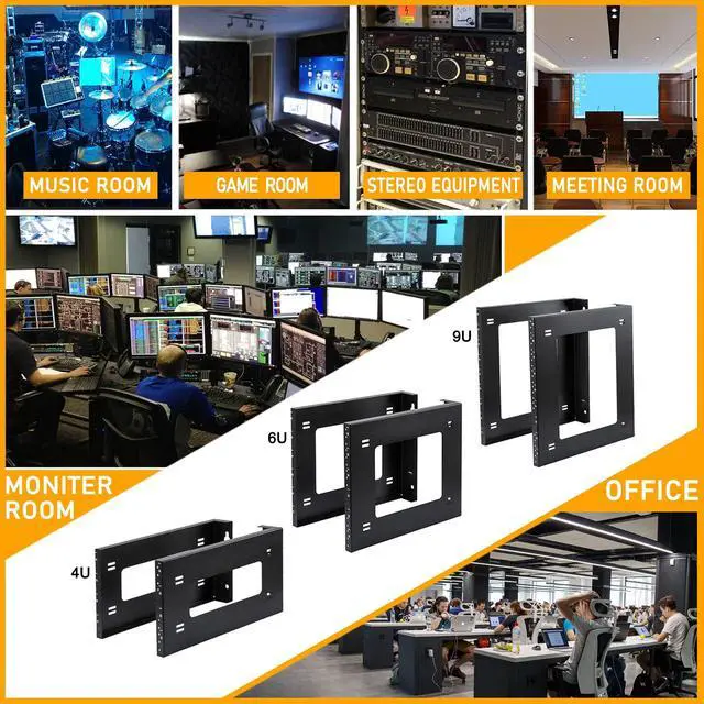 Alt view image 5 of 5 - RIVECO 4U Open Frame Rack Wall Mount & Desktop Mount, No Assembly Required Server Rack for Network Equipment & Data AV HiFi Stereo Gaming Electronics Shelf