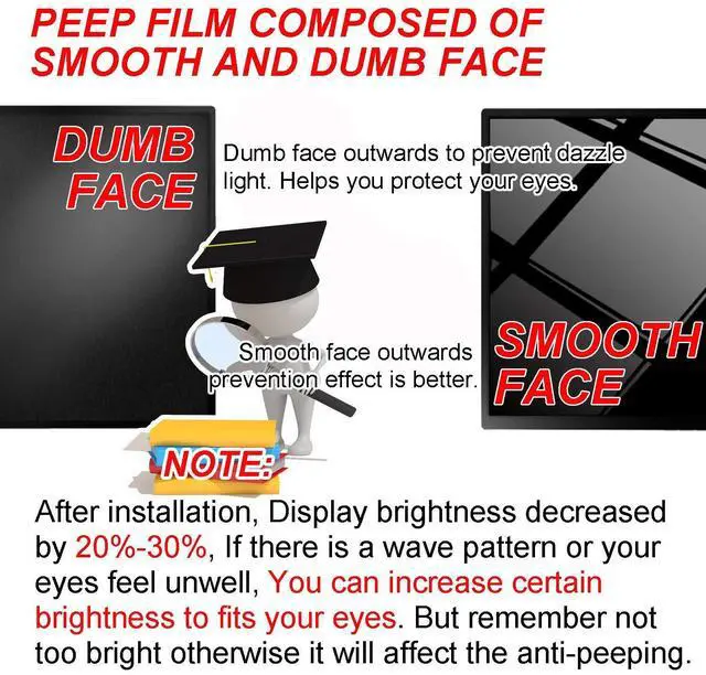 Alt view image 4 of 5 - MAYAMANG 24" (16:9 Aspect Ratio) Privacy Screen Protector for Widescreen Computer Monitor - 20.94x11.77 inch/532x299 mm - Privacy Filter Display Filter Film - We Offer 2 Different 24" Filter Sizes