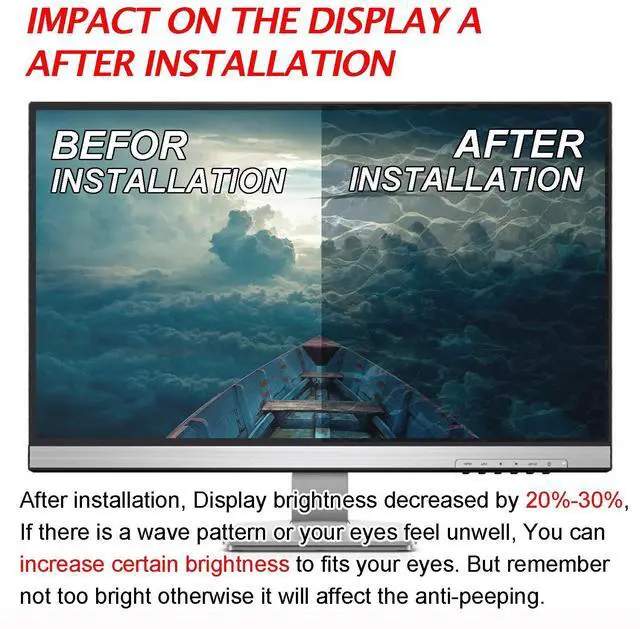 Alt view image 5 of 5 - MAYAMANG 24" (16:9 Aspect Ratio) Privacy Screen Protector for Widescreen Computer Monitor - 20.94x11.77 inch/532x299 mm - Privacy Filter Display Filter Film - We Offer 2 Different 24" Filter Sizes