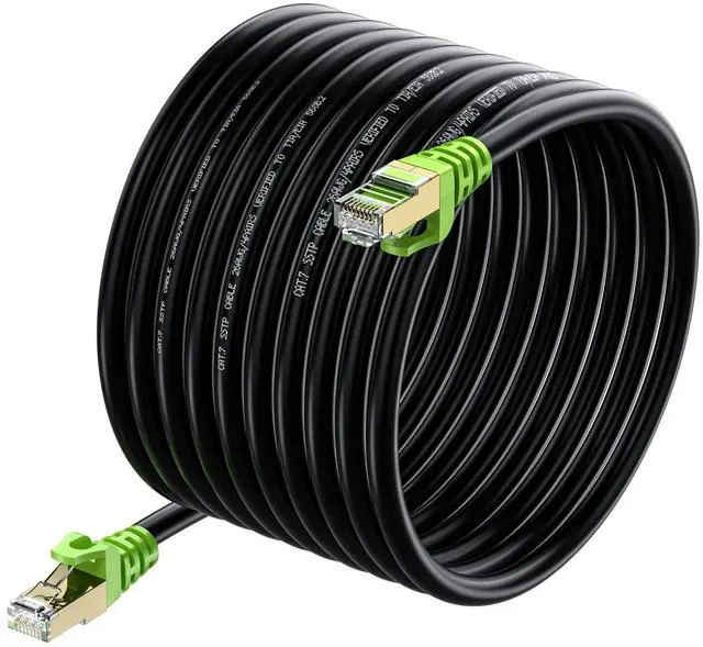 Main image of Outdoor Cat7 Ethernet Cable 200ft, 26AWG Heavy-Duty Cat7 Networking Cord Patch Cable RJ45 Transmission Speed 10GbpsTransmission Bandwidth 600Mhz LAN Wire Cable SFTP Waterproof Direct Burial