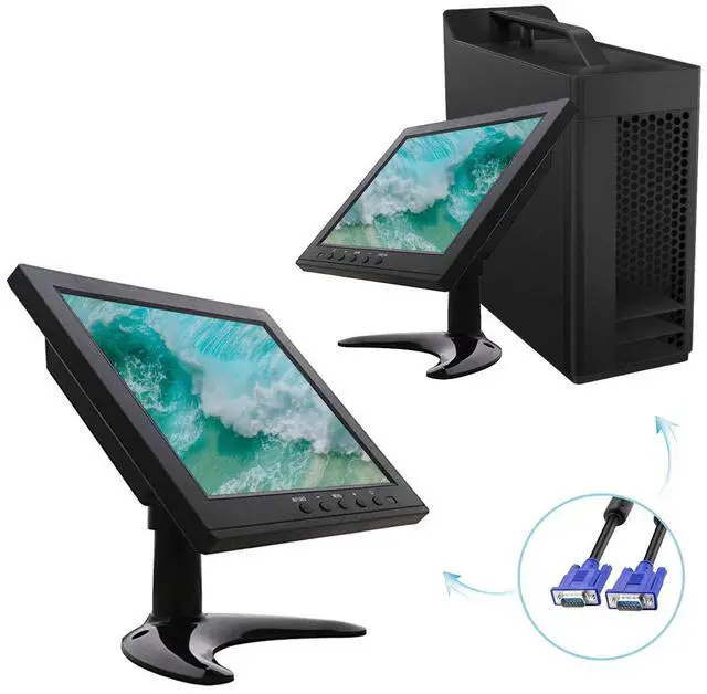 Alt view image 2 of 4 - WHOLEV Security Monitor 8" FHD 1024x768 with Remote Control, PC Monitor with VGA HDMI BNC AV USB Input, Built-in Speaker 178 Wide Angle for Raspberry Pi Game Computer