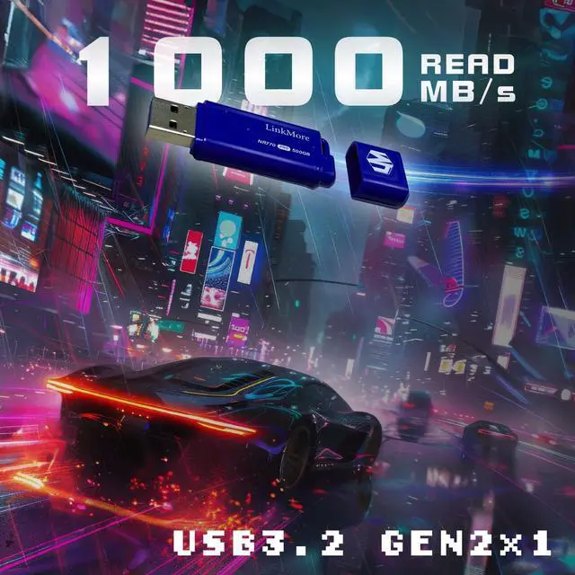 Alt view image 2 of 5 - LinkMore NR770 500GB USB 3.2 Gen2 Flash Drive, Read Speed up to 1000MB/s, Write Speed up to 800MB/s, Thumb Drive