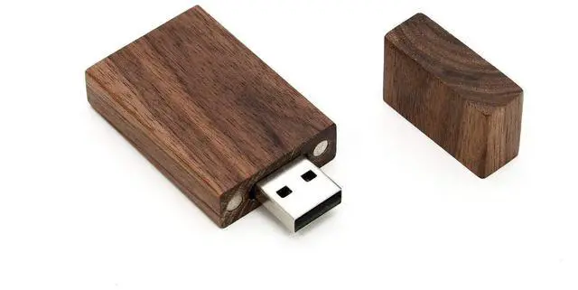 Alt view image 3 of 5 - 5 Pack Rectangle Walnut Wood 2.0/3.0 USB Flash Drive USB Disk Memory Stick with Wooden (3.0/32GB)