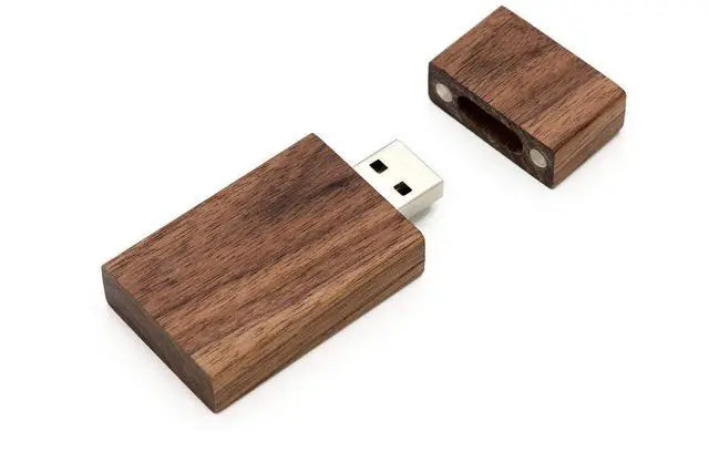 Alt view image 4 of 5 - 5 Pack Rectangle Walnut Wood 2.0/3.0 USB Flash Drive USB Disk Memory Stick with Wooden (3.0/32GB)
