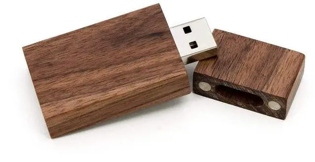 Alt view image 5 of 5 - 5 Pack Rectangle Walnut Wood 2.0/3.0 USB Flash Drive USB Disk Memory Stick with Wooden (3.0/32GB)