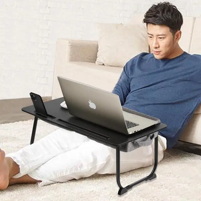 Alt view image 2 of 5 - OMUMUO Laptop Desk,Lap Desk with Cushion, Suitable for 17 inch laptops, Comes with Mouse pad, Phone, iPad Card Slot, can be Folded, Suitable for use on beds, Sofas, and Cars