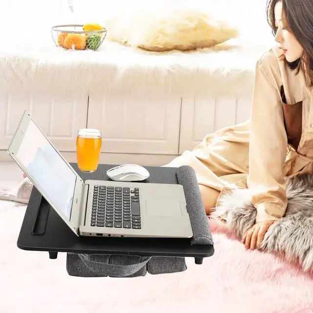 Alt view image 4 of 5 - OMUMUO Laptop Desk,Lap Desk with Cushion, Suitable for 17 inch laptops, Comes with Mouse pad, Phone, iPad Card Slot, can be Folded, Suitable for use on beds, Sofas, and Cars