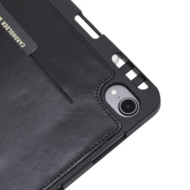 Alt view image 5 of 5 - Venito Lecce Leather Wallet Case Compatible with iPad Pro 11, 2018 - Flex Handle Tablet Wallet - Rustic Black