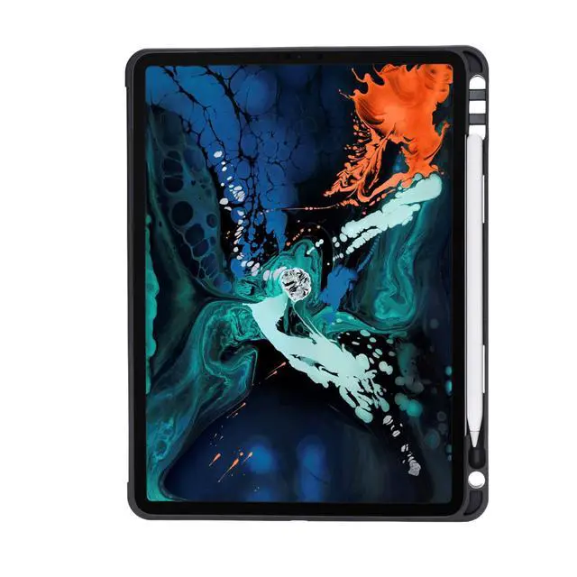 Alt view image 4 of 5 - Venito Lecce Leather Wallet Case Compatible with iPad Pro 11, 2018 - Flex Handle Tablet Wallet - Rustic Black