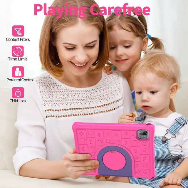 Alt view image 4 of 5 - VOLENTEX 10 Inch Kids Tablet with Case, 10 Inch Android Tablet for Kids, 6GB RAM 64GB ROM, Parental Control, Educational Games Pre-Installed, Dual Camera, 6000mAh, Bluetooth (Pink)