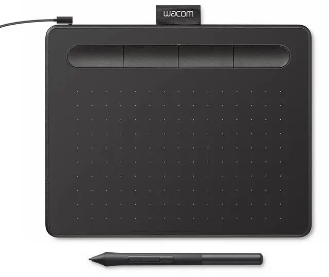 Main image of Wacom Intuos Small Graphics Drawing Tablet, includes Training & Software; 4 Customizable ExpressKeys Compatible With Chromebook Mac Android & Windows, photo/video editing, design & education,Black