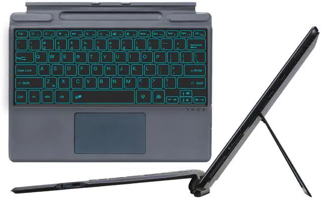Main image of Bluetooth Keyboard Replacement Type Cover Trackpad Mouse For Microsoft Surface Pro 11 Pro 10 Pro 9 Pro 8 Pro X MS Wireless Keyboard With Touchpad + Pencil Holder + 7-Color Backlit, Magnetic, Slim Case