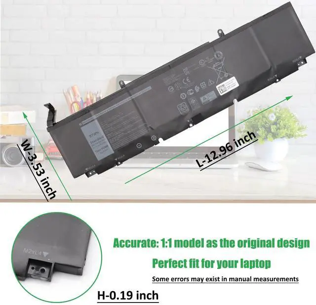 Alt view image 5 of 5 - RHKRKQN XG4K6 Laptop Battery Replacement for Dell XPS 17 9700 9710 9720 9730 Precision 5750 5760 5770 Series P92F P92F001 P92F002 P92F003 01RR3 F8CPG OF8CPG 5XJ6R KVPMY 0YY3V KRDHV 11.4V 97Wh 8071mAh
