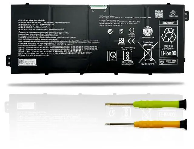 Main image of UGXKNAE AP18F4M Laptop Battery Compatible with Acer Chromebook 714 CB714 Chromebook 715 CB715 Series Notebook 2ICP5/54/90-2 7380mAh 56Wh 7.6V