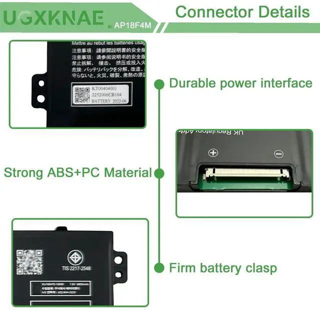 Alt view image 3 of 5 - UGXKNAE AP18F4M Laptop Battery Compatible with Acer Chromebook 714 CB714 Chromebook 715 CB715 Series Notebook 2ICP5/54/90-2 7380mAh 56Wh 7.6V