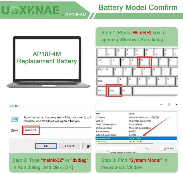 Alt view image 4 of 5 - UGXKNAE AP18F4M Laptop Battery Compatible with Acer Chromebook 714 CB714 Chromebook 715 CB715 Series Notebook 2ICP5/54/90-2 7380mAh 56Wh 7.6V