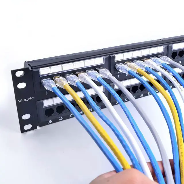 Alt view image 5 of 5 - VIVOCH 2U 48 Ports Cat6 Unshielded Wallmount or Rackmount Patch Panel UTP Ethernet Patch Panel with Cat6 Adapter Patch Panel