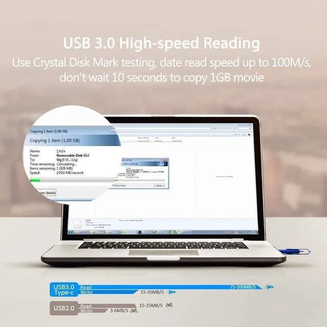 Alt view image 5 of 5 - leizhan Type C Flash Drive 512GB, USB-C Thumb Drive 3.0 for Samsung Galaxy Note10, S10,Note 9, S9, Note 8,S8,Google Pixel, Blue